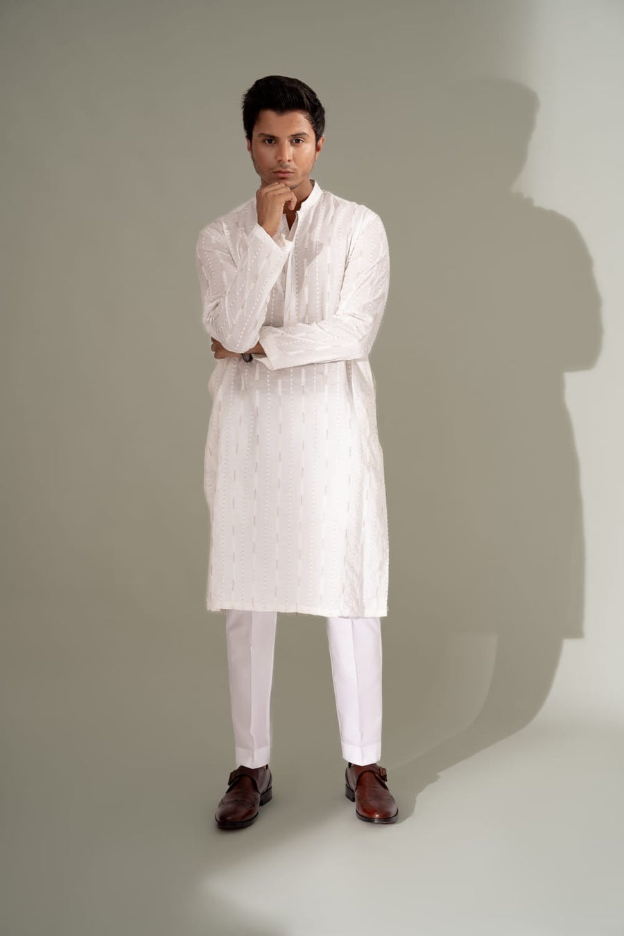 PEARL WHITE KURTA PAJAMA