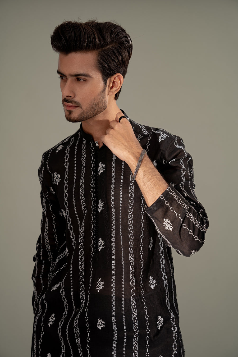 JET BLACK KURTA PAJAMA