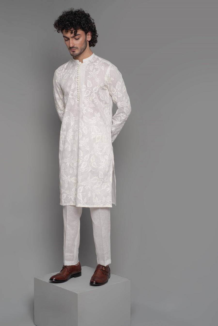 BAL - M - 31 | White Screen Printed Kurta